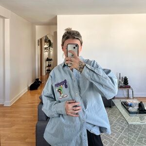 vintage 90’s marvin the martian denim shirt